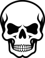 A bold, black and white illustration of a skull, perfect for adding a touch of danger and edge to your designs vector
