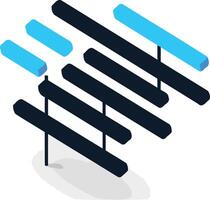 Abstract logo design featuring intersecting lines in black and blue vector
