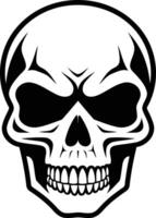 A menacing, black and white skull logo, perfect for designs that need a touch of danger, rebellion, or rock and roll vector