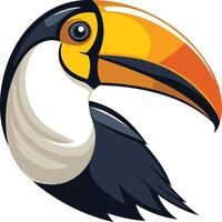 Colorful Toucan with a Large Beak vector