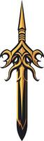 A striking golden sword design, perfect for use as a logo, mascot, or icon for a gaming team or fantasy project vector