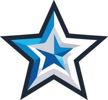 Modern, abstract blue star design, perfect for branding, logos, and app icons vector