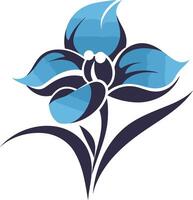 A stylized blue flower with a simple design, perfect for use as a logo or icon vector