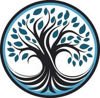 Tree of Life Symbol in a Circle vector