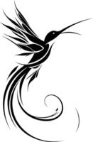Elegant and stylized hummingbird tattoo design, perfect for inspiration or use in artwork vector