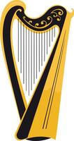 Golden Harp with Black Strings vector