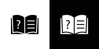 book with question mark icon logo set vector
