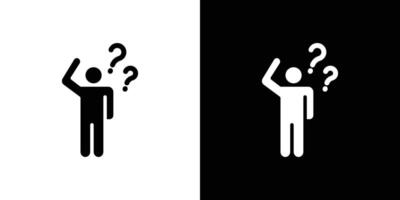 Confusing man icon logo set vector