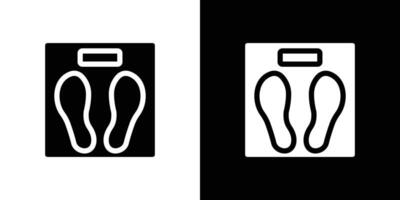 Footprint on weight scale icon logo set vector