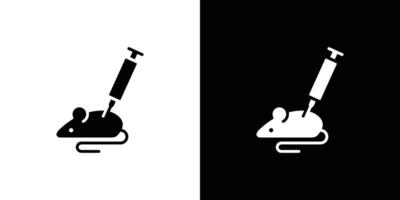 Lab rat experiment icon logo set vector