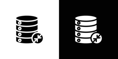 Shrink database icon logo set vector