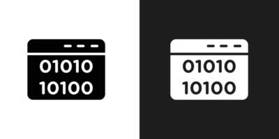 Binary code icon logo set vector