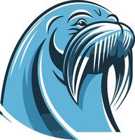 A powerful and dynamic illustration of a walrus head, perfect for branding, logos, and designs for businesses related to the ocean, adventure, and strength vector