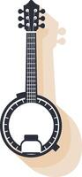 Silhouette of a Banjo with a Peach Background vector