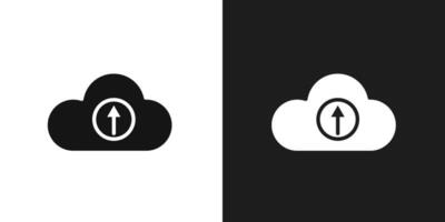 Cloud upload icon logo set vector