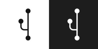 Code branch icon logo set vector