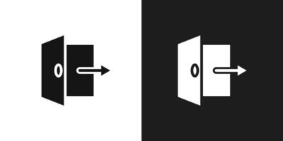 Exit icon logo set vector