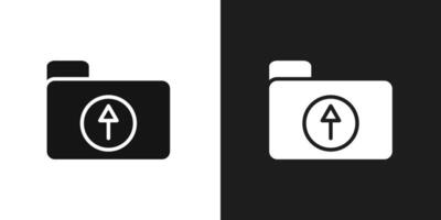 Folder upload icon logo set vector