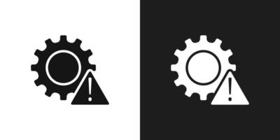 Technical warning icon logo set vector