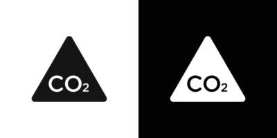 CO2 Triangle Warning icon logo set vector