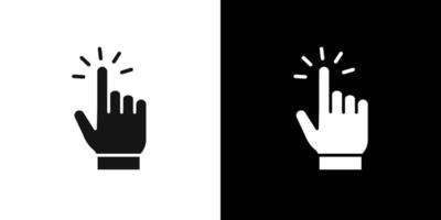Computer hand cursor click icon logo set vector
