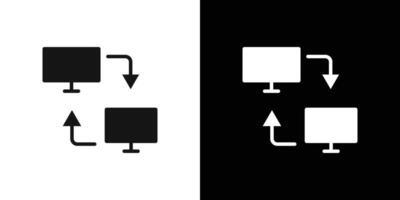 Data exchange icon logo set vector
