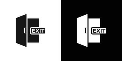 Exit icon logo set vector