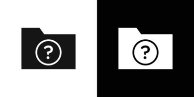 Folder with questionmark icon logo set vector