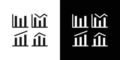 graph chart icon logo set vector