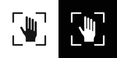 Hand scan icon logo set vector