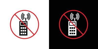 ISO 7010 No activated mobile phone icon logo set vector