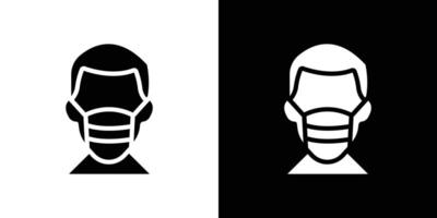 Man face with mask icon logo set vector