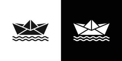 paper boat icon logo set vector
