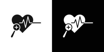 pulse heart check up icon logo set vector