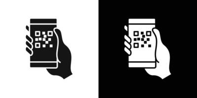 QR code scanning icon logo set vector