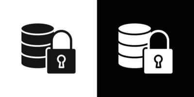 Secure Data base icon logo set vector