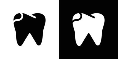 Tooth with caries icon logo set vector