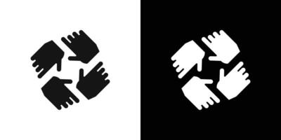 Unity and teamwork icon logo set vector
