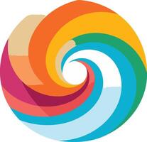 Abstract swirl logo with vibrant colors and a circular design vector