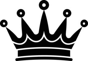 A simple yet striking black and white illustration of a crown vector