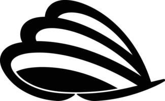 Abstract black and white logo design featuring a stylized, layered shape vector