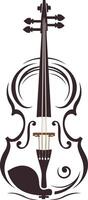 Stylish and abstract violin silhouette with delicate floral details, perfect for music-related branding or design projects vector