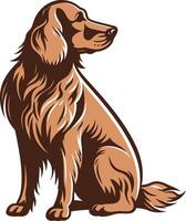 Brown Spaniel Sitting With a Curious Expression vector