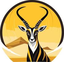 Striped Antelope in a Desert Setting vector