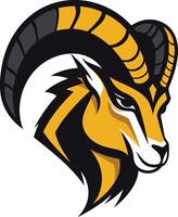 Powerful Ram Mascot with Curved Horns vector