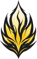 Abstract Flame Design in Yellow and Black vector