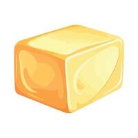 A yellow block of butter on a white background vector