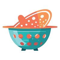 A colorful bowl with a fish in it vector