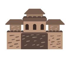An illustration of a castle on a hill vector