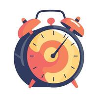 An alarm clock with a red and orange face vector